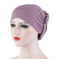 thumbnail image 4 of ASFGIMUJ Winter Gloves Women Solid Beading Hat Ruffle Cancer Chemo Hat Wrap Cap Work Gloves, 4 of 5