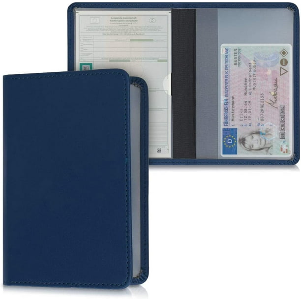 kwmobile Porte-cartes d'immatriculation et d'assurance - Porte-documents de  voiture pour documents et cartes de véhicule - Cuir PU - Foncé 