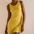thumbnail image 4 of XuJwPNcy Summer Dresses Women Casual Sports Mini Dress Sleeveless Crewneck Solid Tank Dress Athletic Tunic Dress, 4 of 7