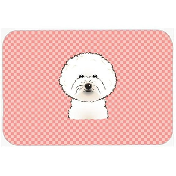 Carolines Treasures Checkerboard Pink Bichon Frise Mouse Pad- - 7.75 x 9.25 In.