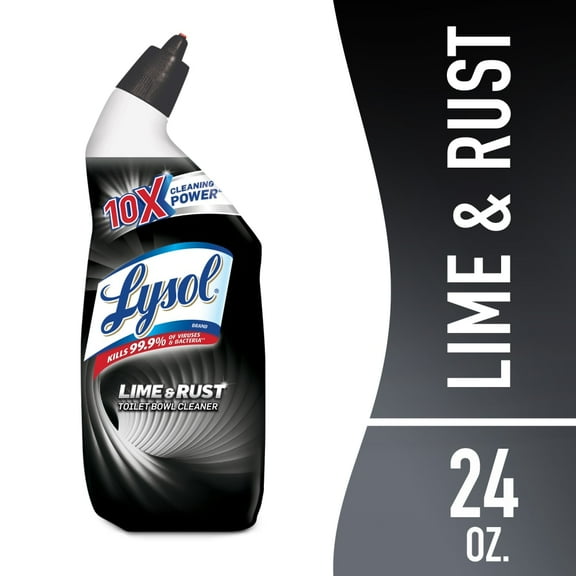 Pack of 3 Lysol Lime and Rust Toilet Bowl Cleaner, Gel Cleaner and Disinfectant, Fresh Scent, 24 fl oz, 24 fl oz (packaging may vary)
