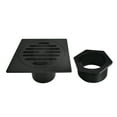 thumbnail image 6 of Kingston BSF4262MB Watercourse Symmetric 4-Inch Brass Square Grid Shower Drain with Hair Strainer in Matte Black, 6 of 6