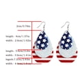 thumbnail image 4 of BNNG American Flag Earrings 4th of July Patriotic Earrings Colorful 3 Layered Teardrop Leather Dangle Earrings Shining Red White Blue Star Independence Day Leather Drop Earrings for Women, 4 of 4