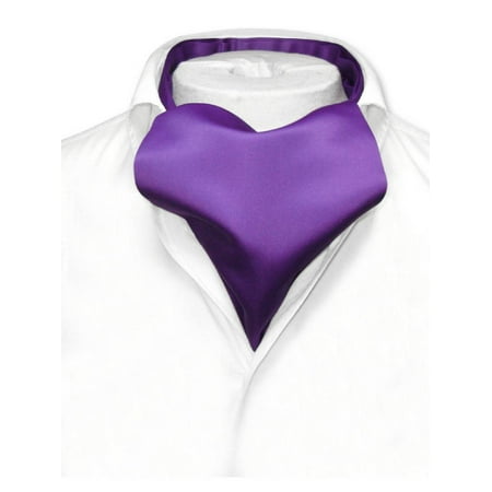 - Vesuvio Napoli ASCOT Solid PURPLE INDIGO Color Cravat Men's Neck Tie