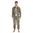 thumbnail image 3 of FORMRS Onesies Pajama for Adults Unisex Hoodie Winter Jumpsuit One Piece Sleepwear, Sizes S-2XL, Floral Wilderness Pattern, 3 of 7