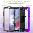 thumbnail image 2 of Dteck with Shoulder Strap Case for Samsung Galaxy Tab A7 Lite 8.7-inch SM-T220 T225 (2021),Shockproof Rugged Rubber 3-Layers Protection Armor Case Hybrid Hard Kickstand Cover,Purple, 2 of 7