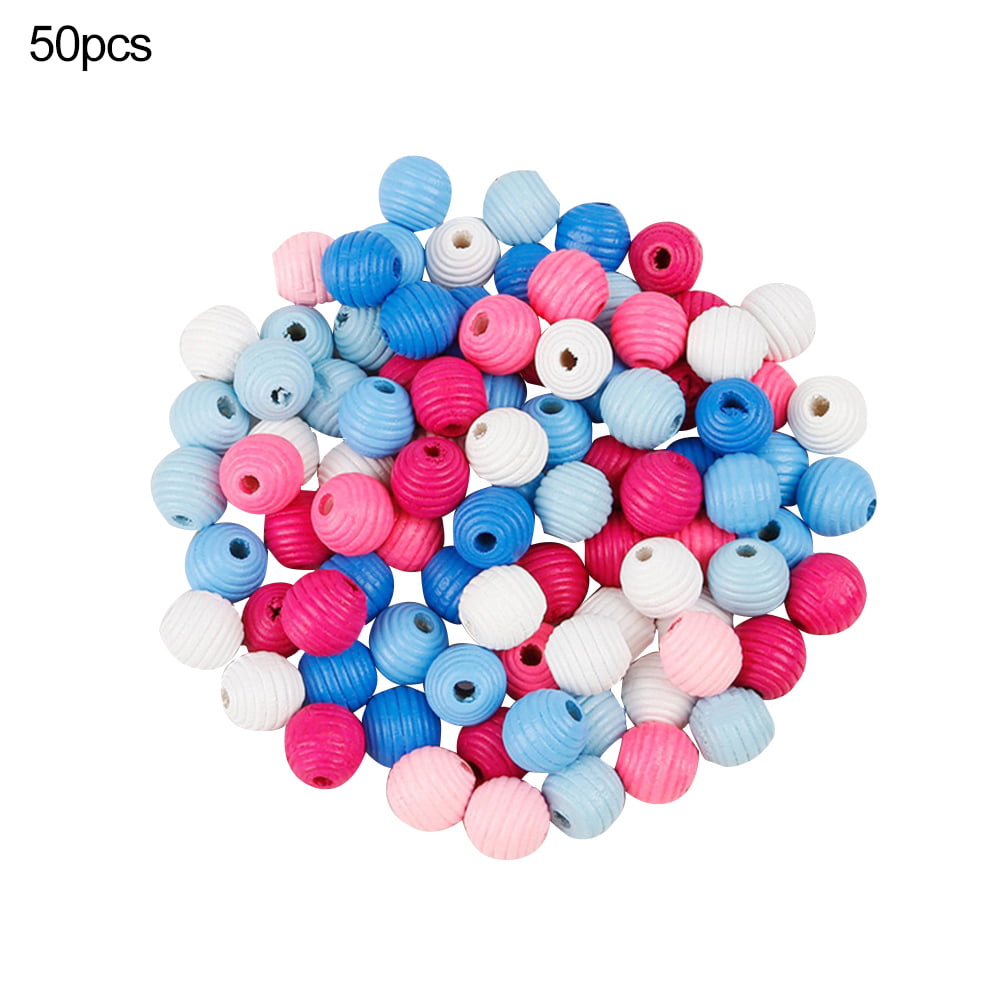 50pcs DIY Jewelry Findings Flat Round Wooden Beads 8*14mm Loose Spacer Big Hole 