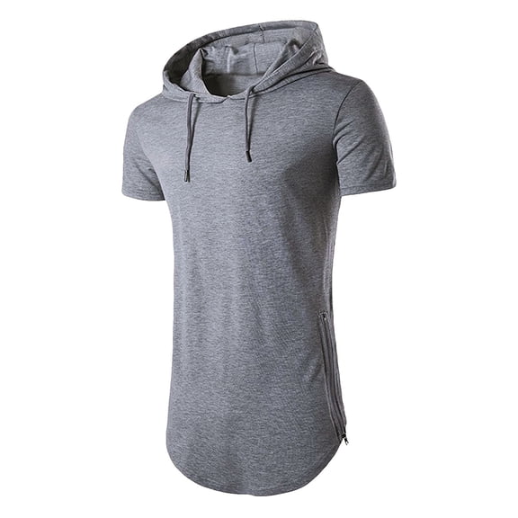 Aayomet Shirt for Men Purple Mens Summer Fashion Leisure Sports Solid Color Hoodie 6xl T Shirts for Men Big And Tall Gray,L