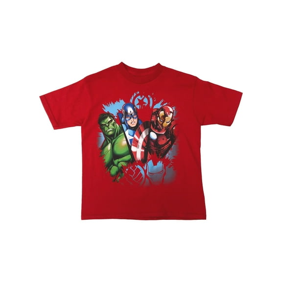 Marvel Comics Boys Red Avengers T-Shirt Hulk Iron Man T-Shirt Tee Shirt 7