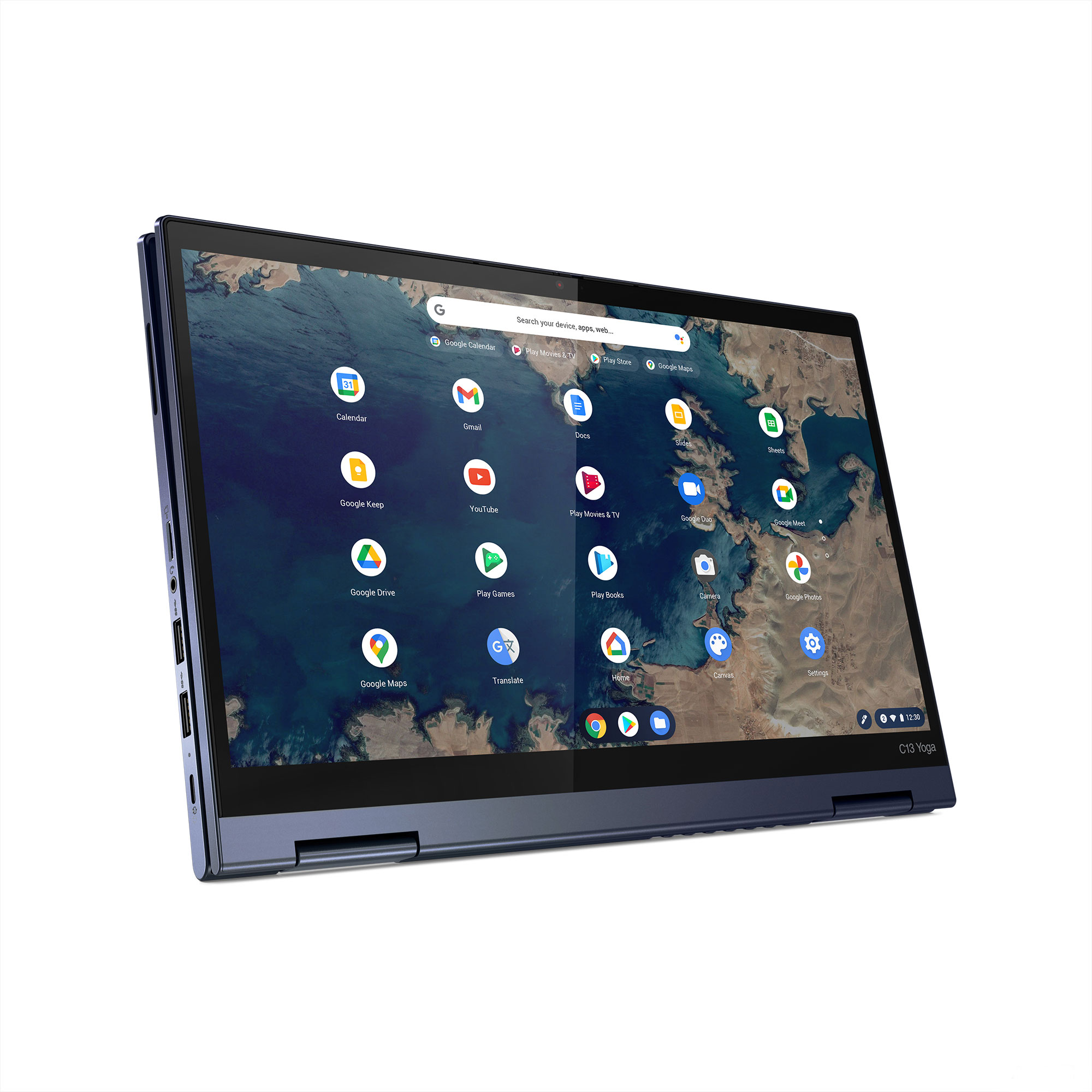 Lenovo ThinkPad C13 Yoga Chromebook 13.3" FHD 2-in-1s Touchscreen Laptop, AMD Athlon Gold 3150C, 4GB RAM, 32GB HD, Chrome OS, Blue, 20UX001PUS - image 3 of 7