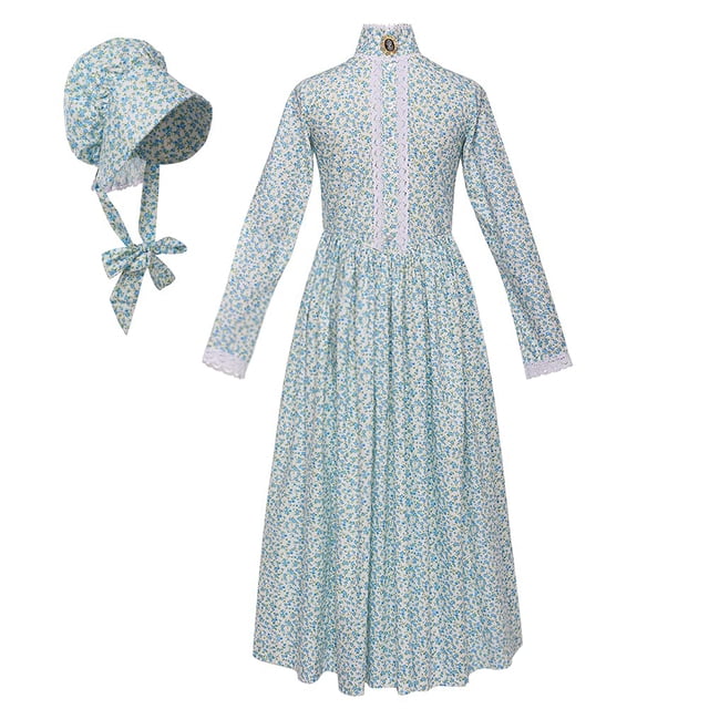 GRACEART Robe de Pionnière Costume de Prairie Coloniale Robe Paysanne Amish 100% Coton