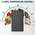 thumbnail image 5 of KNDKO 3.2 Cu.ft Mini Fridge with Freezer, Energy Efficient Compact Refrigerator with Reversible Single Door, Removable Glass Shelves for Office, Dorm, Bedroom, Apartment, Black, 5 of 10