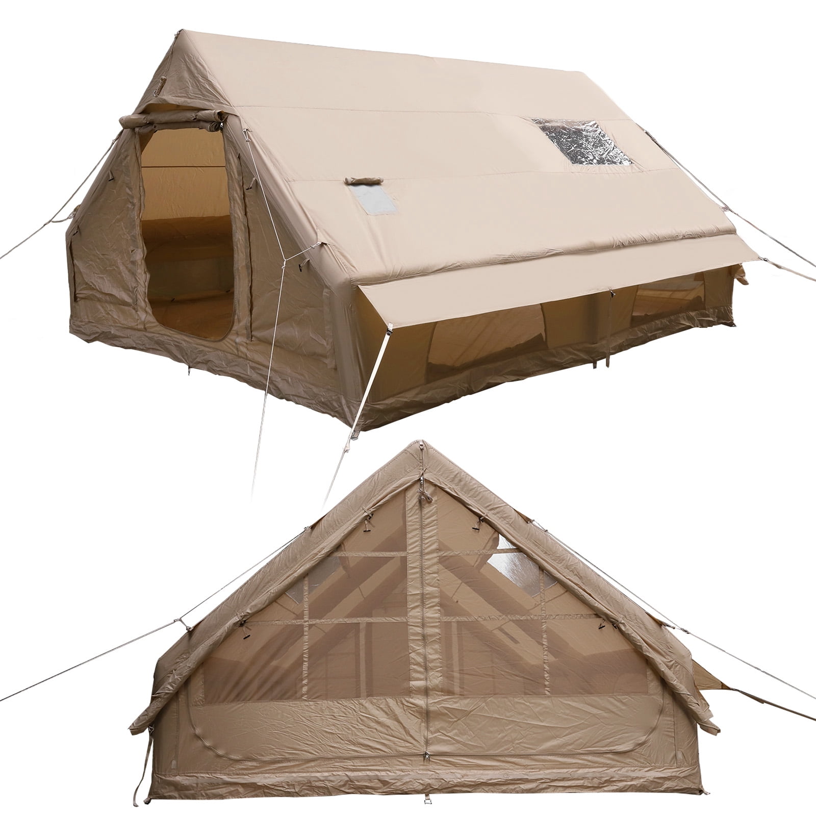Btidfty Inflatable Camping Tents with Mesh Windows & Pump Easy Setup 420D Glamping House