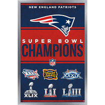 NFL New England Patriots - Champions 23 Wall Poster, 14.72" x 22.37" Framed