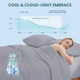 thumbnail image 2 of HOMTEC Cooling Comforter King Size, Q-MAX＞0.4 Cool Tech Blanket for Hot Sleeper, Lightweight Silky Smooth Bed Comforter, Gray, 2 of 9