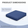 thumbnail image 3 of Aoodor Outdoor Seat Pads Chair Cushion W24''xD24'', Fade-resistant Polyester, Removable Cover with Hidden Zipper,Adaptable Secure Ties, for patio, garden, or terrace Set of 2, 3 of 7