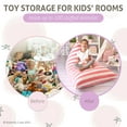 thumbnail image 4 of Butterfly Craze Bean Bag Chair Cover, Functional Toddler Toy Organizer, Fill with Stuffed Animals to Create a Jumbo, Comfy Floor Lounger for Boys or Girls, Stuffing Not Included, Light Pink Stripes, 4 of 9