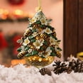 thumbnail image 5 of hulanddfd Vintage Christmas Decor - 3.15" Bees Hives with Small White Flowers Shaped Acrylic Pendant Xmas Hanging Ornament for Wall Fireplace Decor and Home shop Display Gifts for Family, 5 of 9