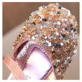 thumbnail image 3 of Lovebay Kids Baby Girls Adorable Sparkly Dress Shoes Party Low Heel Pumps Glitter Princess Mary Jane with Bowknot Pink - 6 Toddler, 3 of 9
