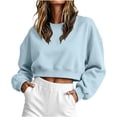 thumbnail image 2 of Neewe Womens Casual Sweatshirt Long Sleeve Tops Crewneck Loose Fit Tee Pullover Short Top Fall Shirts Fashion, 2 of 6