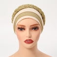 thumbnail image 3 of Milk Silk Hair Band Scarf Concealing Hair Wrap Double Color Hijab Cap, Beige, 3 of 3