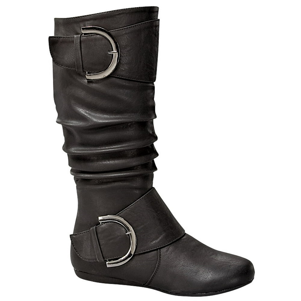 flat mid calf boot