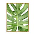 thumbnail image 1 of Designart Détail botanique de palmier tropical vert feuille de Monstera ART MURAL À CADRE FLOTTÉ, 1 of 4