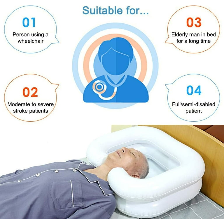 FullPetMoon Inflatable Shampoo Basin - Portable Shampoo Bowl, Hair Washing Basin for Bedridden, Disabled,Injured, Elderly, Hair Washtub
