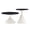 Black,White, variant on NYEESS 2 Piece Round Nesting Coffee Table Set, Walnut Pattern Top with Steel Base for Living Room, Balcony, Small Spaces