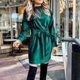 thumbnail image 3 of Qiopertar Robe Décontractée Mode pour Femmes Col Rond Manches Longues Robe Longue Taille en Solde à Moins de 5$ en Solde Offres d'Accès Anticipé, 3 of 6