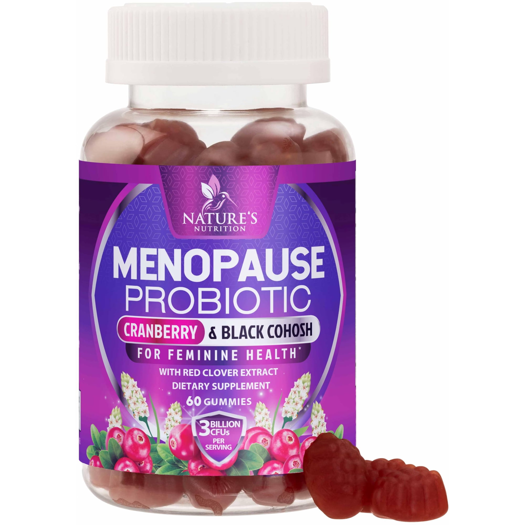 Menopause Probiotic Gummies for Women - Advanced Menopause Relief for Women with Black Cohosh - Complete Women's Probiotics Gummy Supplements for Mild Hot Flashes & Night Sweats Support - 60 Gummies