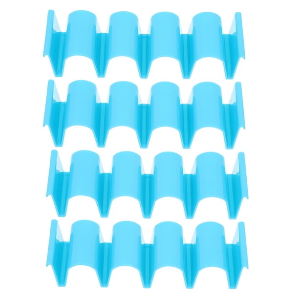 KAKOWELY 4 soportes de plástico para tacos, soporte para tacos de cocina, soporte para tacos para hornear, soporte para tacos domésticos.