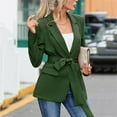 thumbnail image 2 of Gyexs Womens Blazers Work Casual Dress Jackets Long Sleeve Light Weight Trench Coat Loose Fit Outerwear with Belts, Green, Size XXL, 2 of 6