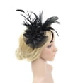 thumbnail image 2 of Elegante tocado accesorio para el cabello diadema con plumas tocado de novia Negro, 2 of 9