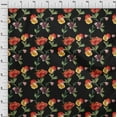 thumbnail image 3 of oneOone Viscose Jersey Black Fabric Flower & Leaves Watercolor Dress Material Fabric Print Fabric By The Yard 60 Inch Wide, 3 of 5