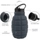 thumbnail image 3 of Botella de agua plegable de viaje de 18 oz, botellas de agua plegables de silicona reutilizables sin BPA para gimnasio, camping, senderismo, botella de agua deportiva portátil a prueba de fugas con mosquetón (gris oscuro) Sincero Electrónica, 3 of 5