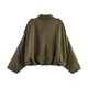 thumbnail image 3 of Chaqueta de Ante Sintético para Mujer con Solapa y Bolsillo, Estilo Piloto, Informal, de Larga, Estilo Urbano Moderno Verde L, 3 of 5