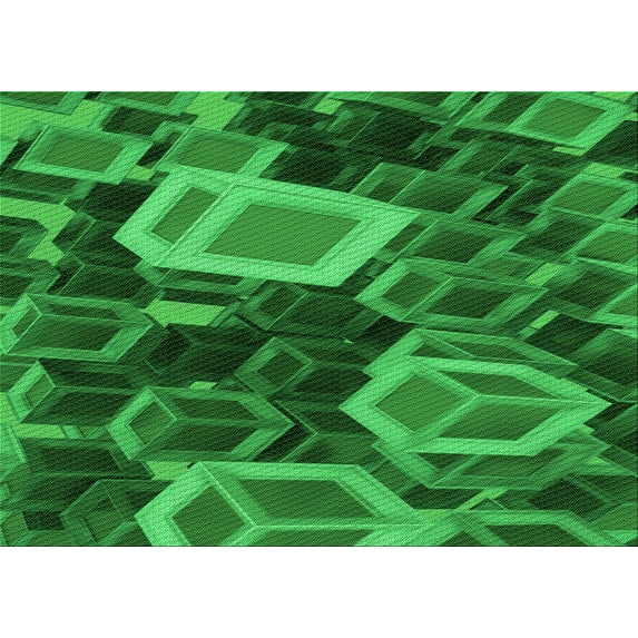 Ahgly Company Machine Washable Indoor Rectangle Transitional Deep Emerald Green Area Rugs, 2' x 5'