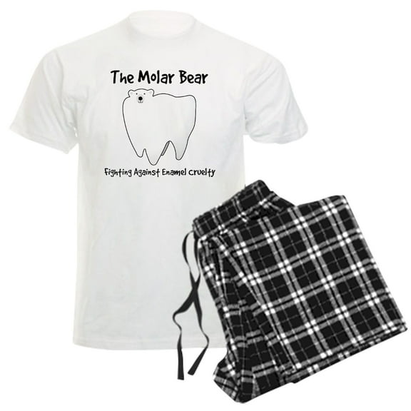 CafePress - The Molar Bear. Fighting Against Enamel Cruelty Pa - Men's Light Loose Fit Cotton Pajama Set