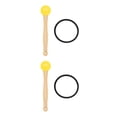 thumbnail image 4 of Eigraketly Cuenco de cristal sólido para golpear, percusión, cuencos de música Musical, batidor de mazo, baqueta de sonido, regalo de Navidad Amarillo 2piezas, 4 of 6
