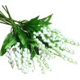 thumbnail image 1 of Paquete de 12 flores artificiales de lirio de los valles, flores de imitación, carillón de viento, orquídea, ramo de boda, arreglo de flores blancas para boda, hogar, decoración interior y exterior Ofspeizc CZJJ-HQ73, 1 of 7