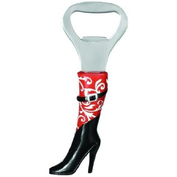 High Heel Boot Bottle Opener - Red/White Swirl