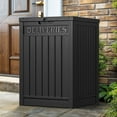 thumbnail image 3 of Uforic 51-Gallon Large Outdoor Resin Package Delivery Storage Box, Waterproof Deck Box for Porch or Curbside, Lockable, Black, 3 of 8