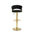 thumbnail image 4 of Lumibee Set of 4 Modern Velvet Adjustable Bar Stools with Backs Set of 4 - Black, 4 of 5