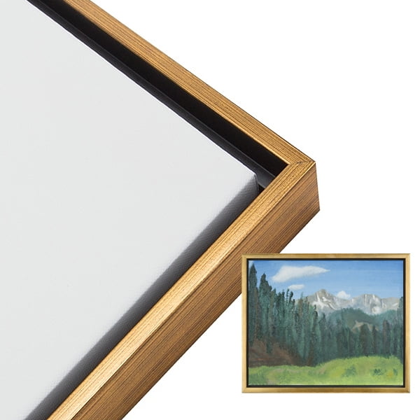 Creative Mark Illusions Floater Frame For 3 4 Inch Depth Stretched Canvas Paintings Artwork Antique Gold 12x16 Walmart Com