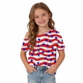 thumbnail image 6 of Odeerbi Toddler Kids Girls 4th of July One Shoulder T-Shirt Short Sleeve Independence Day Graphic Tops, 6 of 9