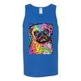 thumbnail image 3 of Funny Neon Pug | Dean Russo Art Animal Lover Mens Tank Top, Royal, X-Large, 3 of 6