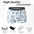 thumbnail image 2 of Men's Boxer Briefs, Light Blue Dragonfly Soft Comfy Mens Underwear Boxer Briefs Breathable With Widen Waist, 2 of 7