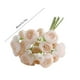 thumbnail image 3 of Flores de camelia artificial blancas - Paquete de 6 ramos de plástico para decoración del hogar y centros de mesa de bodas y fiestas, 3 of 6