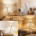 thumbnail image 4 of Yamyone 59" Modern Dimmable Black Metal Tripod Floor Lamp with Beige Drum, 4 of 7